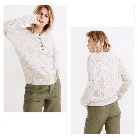 Madewell Donegal Bowden Henley 1/4 Button Wool Sweater Size S - Picture 1 of 11